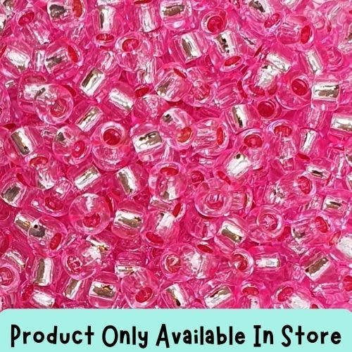 #8 Toho Seed Beads, Silver Lined Pink, 3x3mm, 19 Grams/0.67oz, in store only