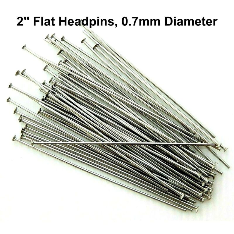 2&quot; Flat Stainless Steel Headpins, Approx 100pcs, 0.7mm/21 Guage, 18gms/0.64oz