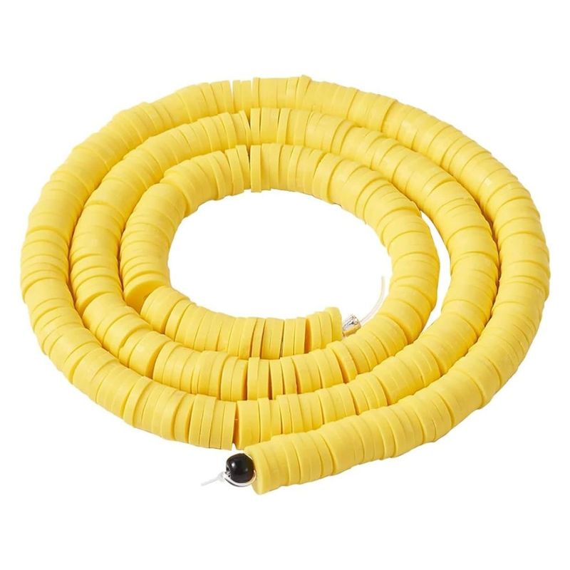 6x1mm Heishi Beads, Yellow, 380-400pcs, 17&quot; Strand, Polymer Clay, 21gms/0.74oz