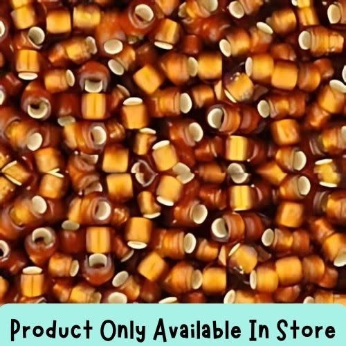 #8 Toho Seed Beads, Frosted Silver Lined Smoky Topaz, 3x3mm, 19 Grams/0.67oz, in store only