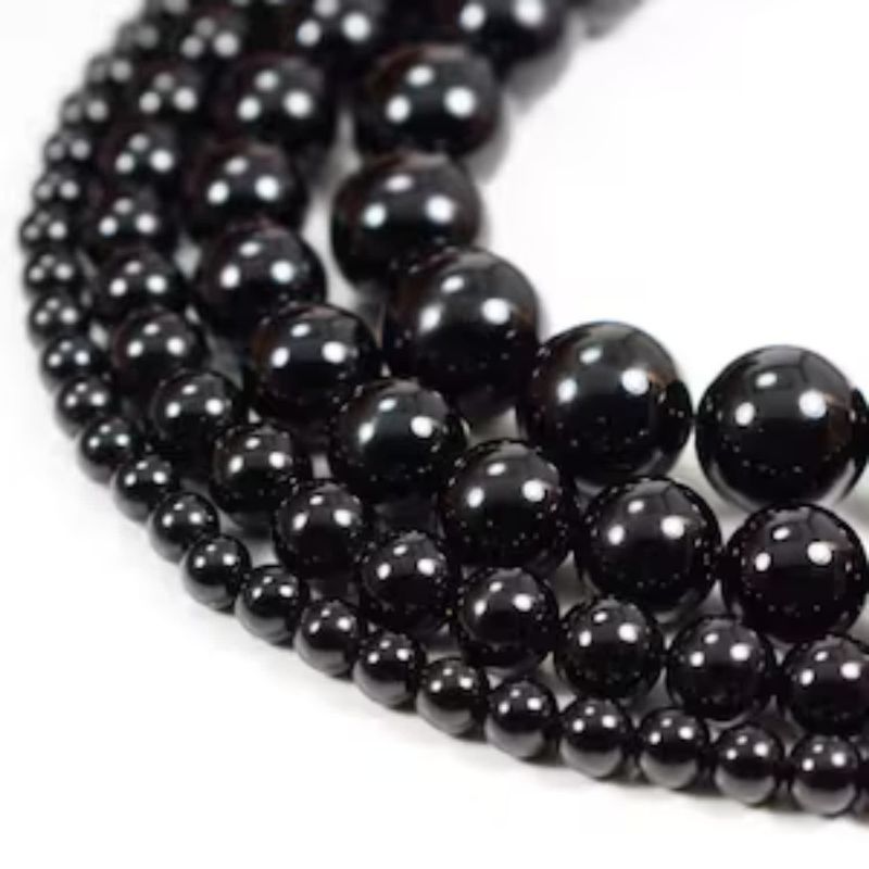 12mm Black Onyx, 15&#39;&#39; Strand, 32 Beads, Round, Natural/Dyed, 1mm Hole, Gemstones, 2.96oz