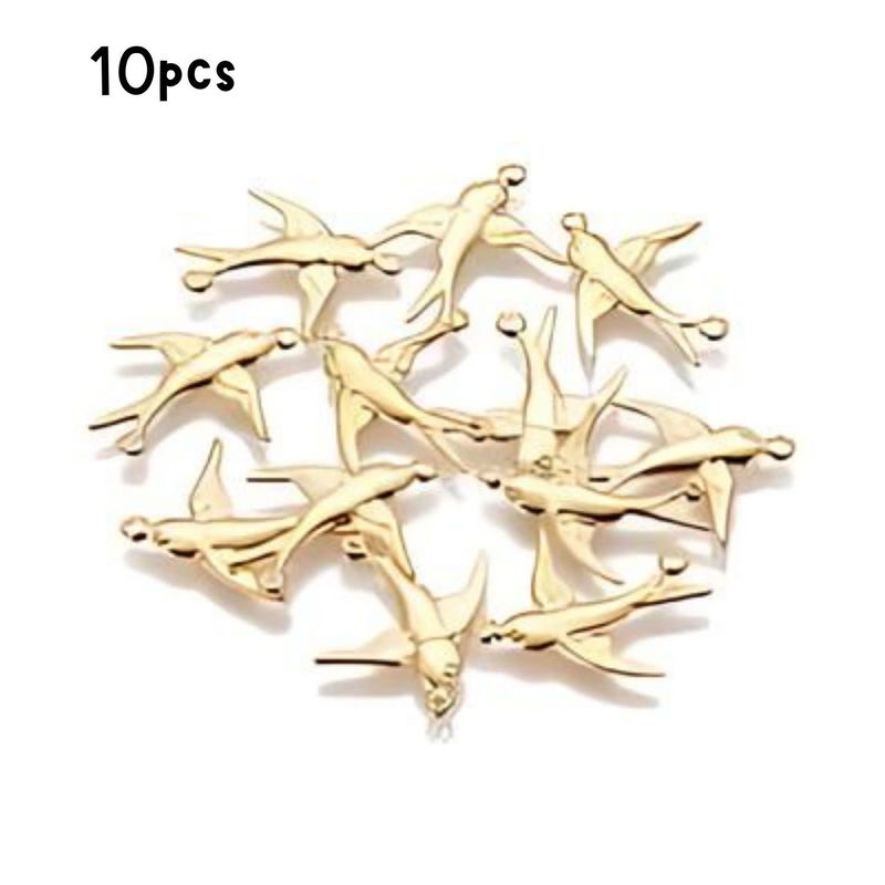 GP Stainless Steel Swallows, 10Pcs, 20x17x0.5mm, Connectors/Links, 4gms/0.14oz