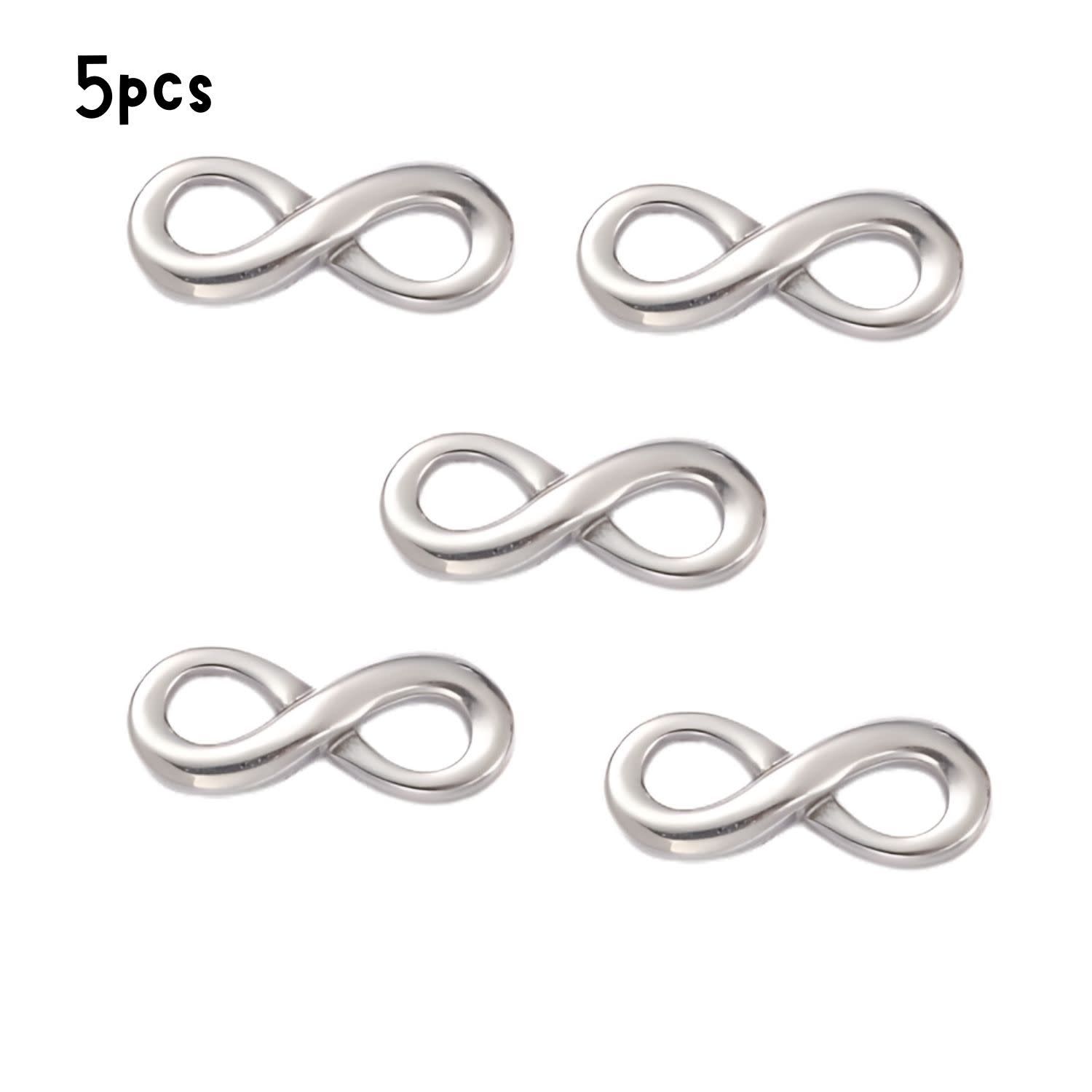 Stainless Steel Infinity, 5Pcs, 26x11x4mm, Connectors/Links, 20gms/0.71oz