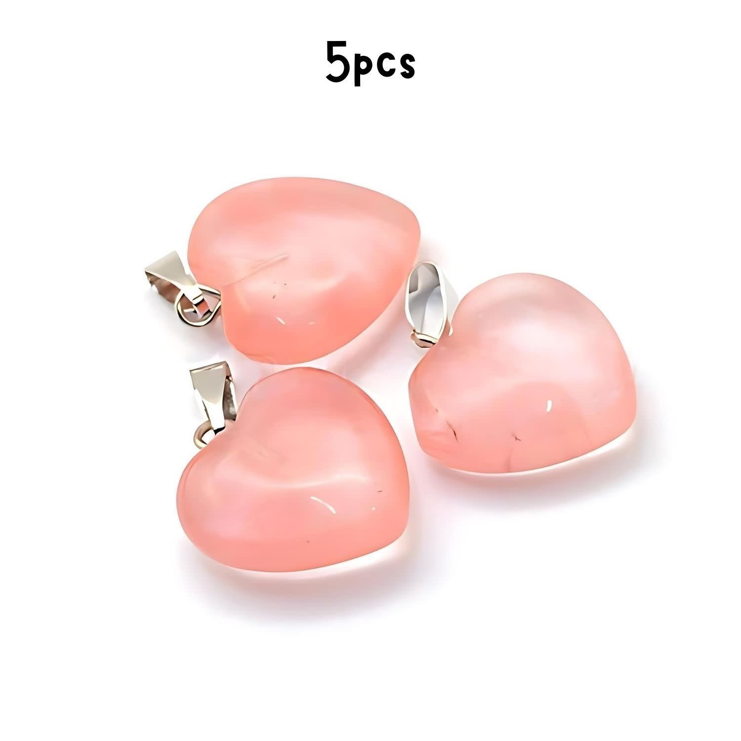 Gemstone Heart Dyed Cherry Quartz, 5pcs, 18x15x8mm, Hole 2x7mm, Charms/Pendants, 15gms/0.53oz