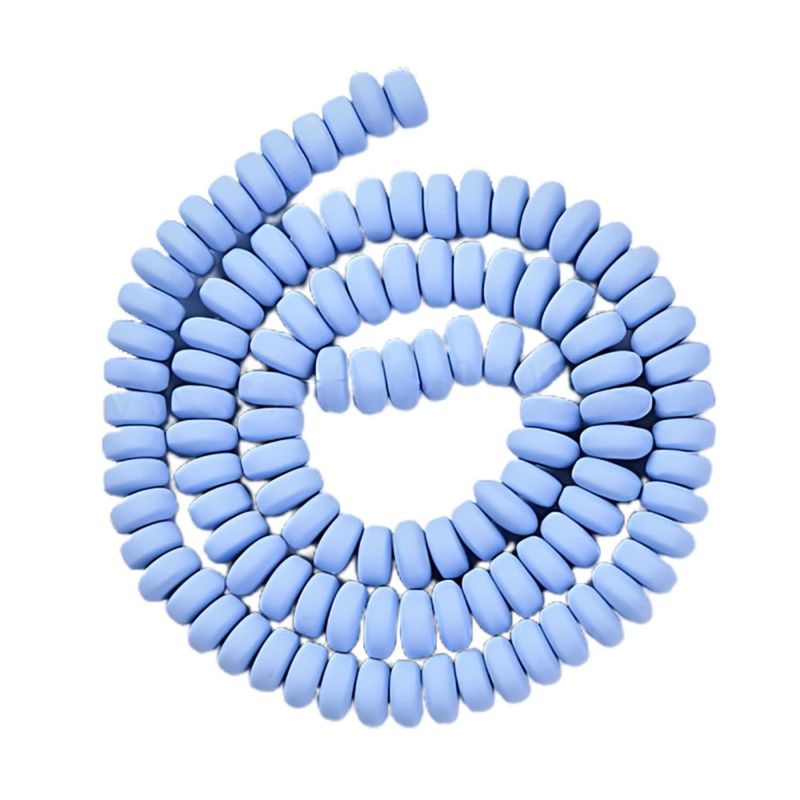 6x3mm Rondelles, Cornflower Blue, 113-116pcs, 17&quot; Strand, Hole 1.5mm, Polymer Clay Beads, 20gms/0.71oz