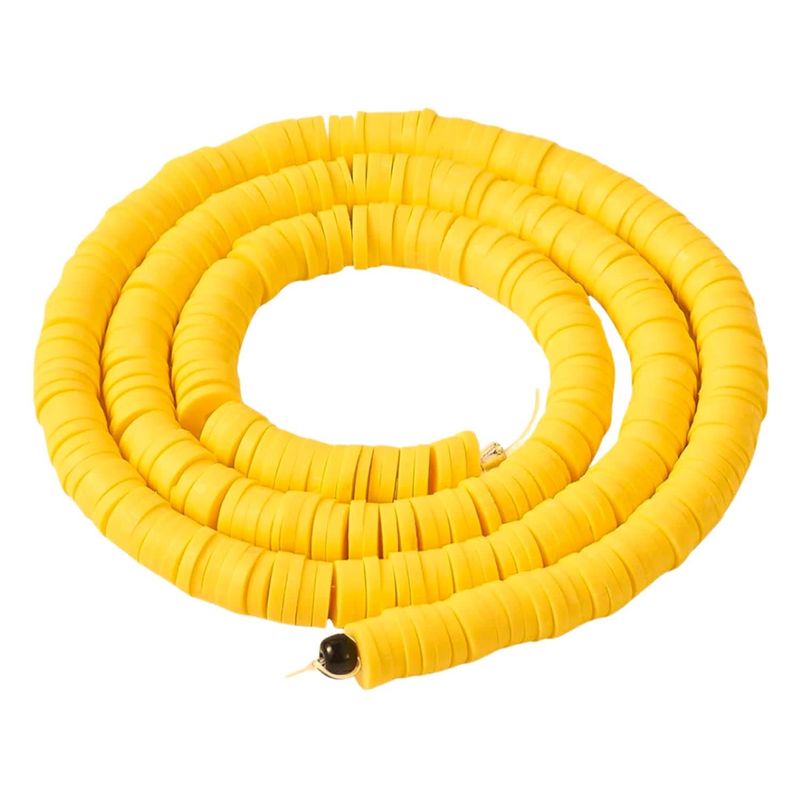 6x1mm Heishi Beads, Marigold Yellow, 380-400pcs, 17&quot; Strand, Polymer Clay, 21gms/0.74oz