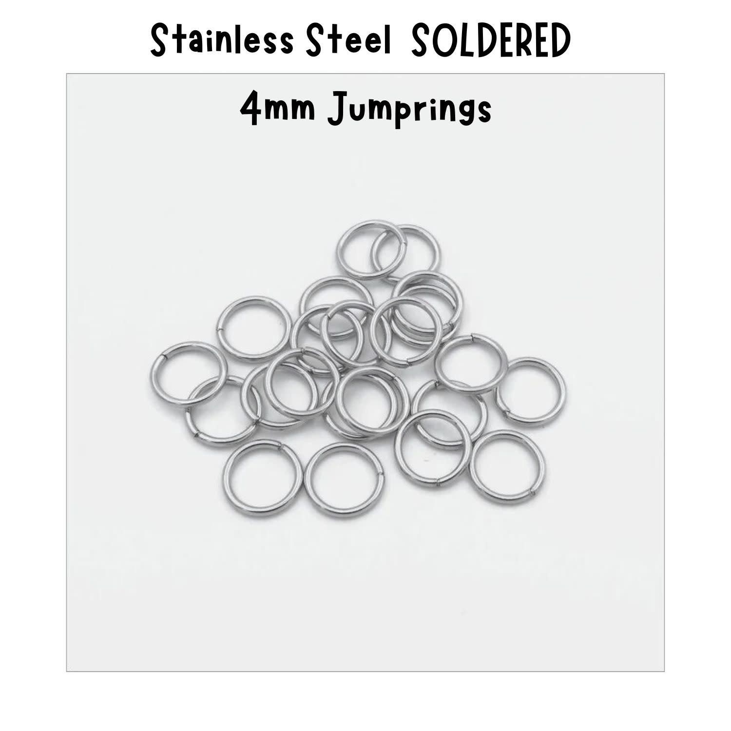 4mm Stainless Steel Soldered Jumprings, Approx 50pcs, 21 Guage, 6x0.8mm, 2gms/0.07oz