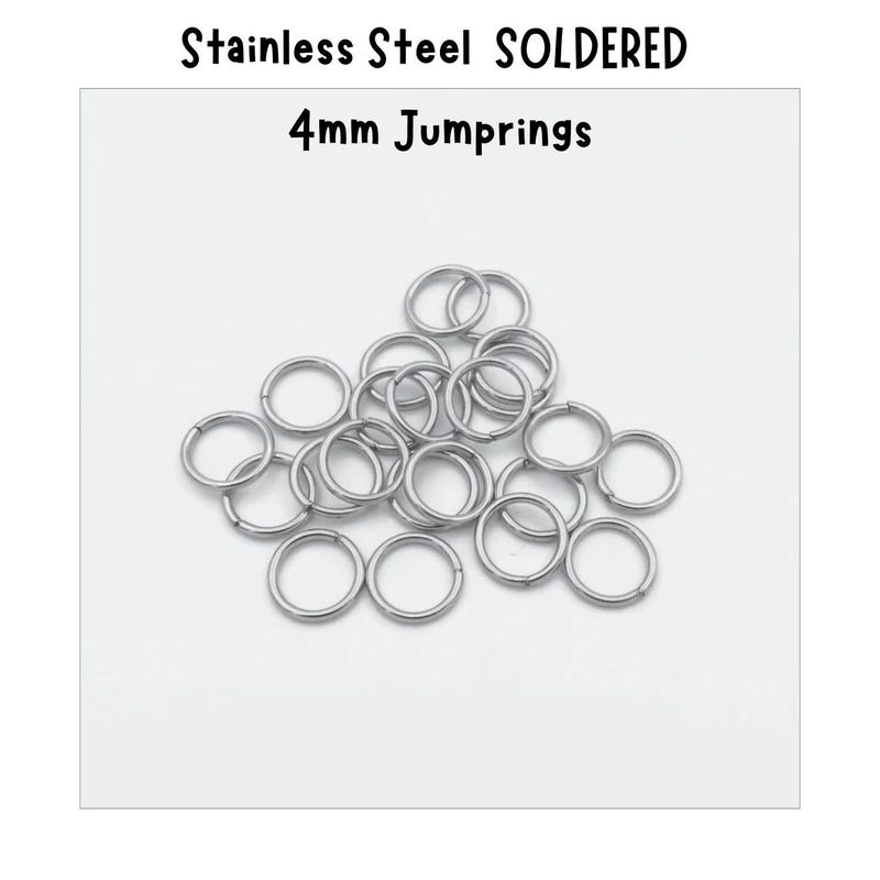 4mm Stainless Steel SOLDERED Jumprings, Approx 50pcs, 21 Guage, 6x0.8mm, 2gms/0.07oz