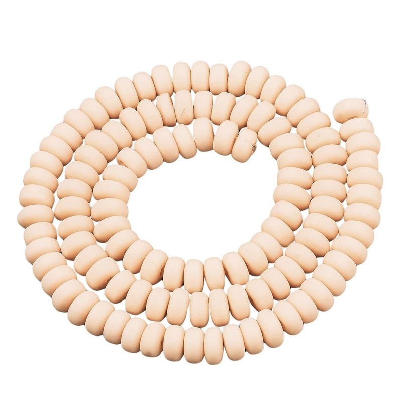 6x3mm Rondelles, Pink Bisque, 113-116pcs, 17&quot; Strand, Hole 1.5mm, Polymer Clay Beads, 20gms/0.71oz