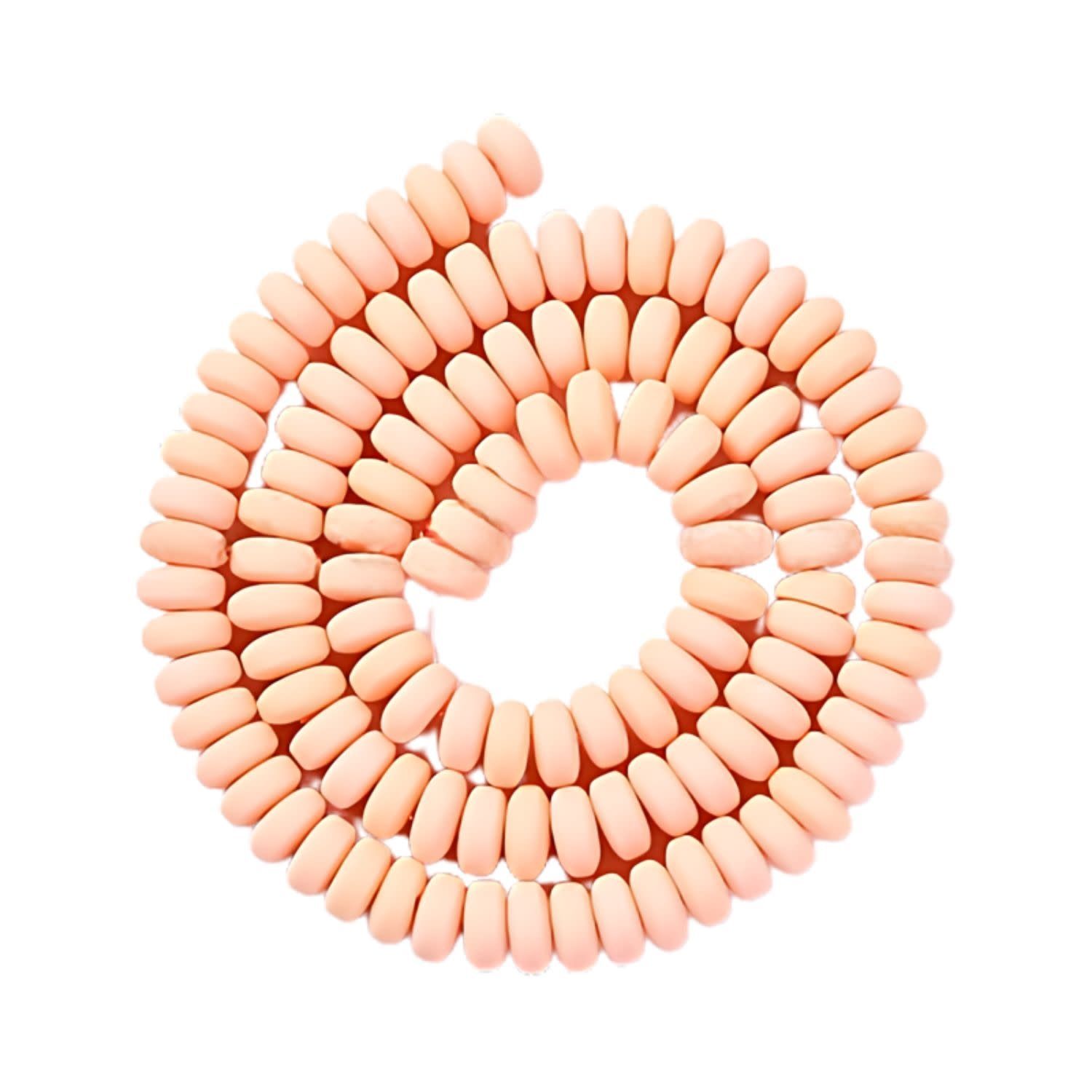 6x3mm Rondelles, Peach Salmon, 113-116pcs, 17&quot; Strand, Hole 1.5mm, Polymer Clay Beads, 20gms/0.71oz