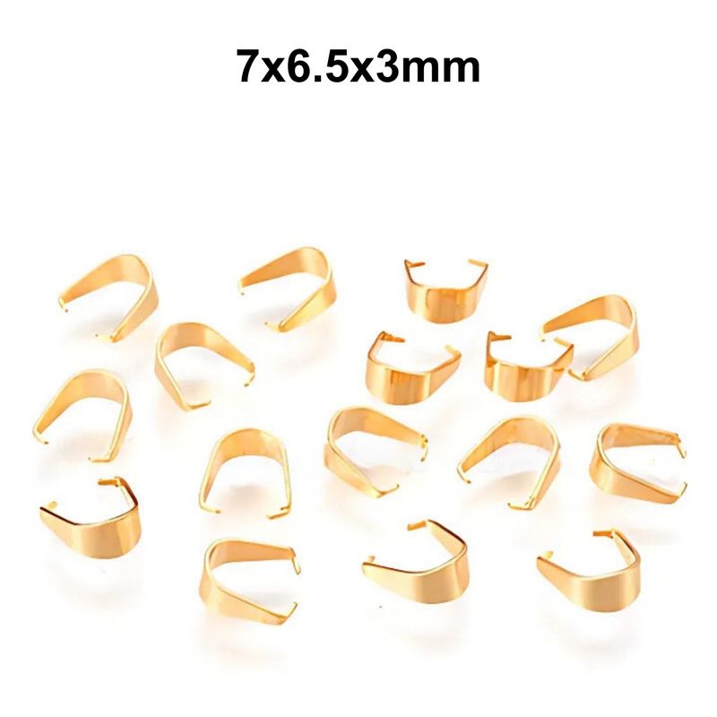 GP Stainless Steel Pinch Bails, Approx 20pcs, 7x6.5x3mm, Pin: 0.5mm 6gms/0.21oz