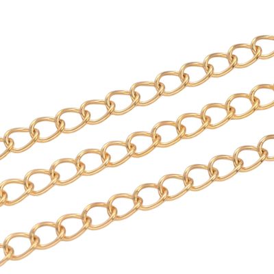 GP Stainless Steel, Curb Chain, 5x3.5x0.8mm, 3.28 Feet/1 Meter, 17gms/0.60oz