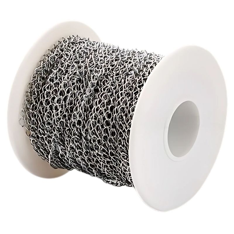 Stainless Steel, Curb Chain, 4x3x0.5mm, 82 Feet, 155gms/5.47oz