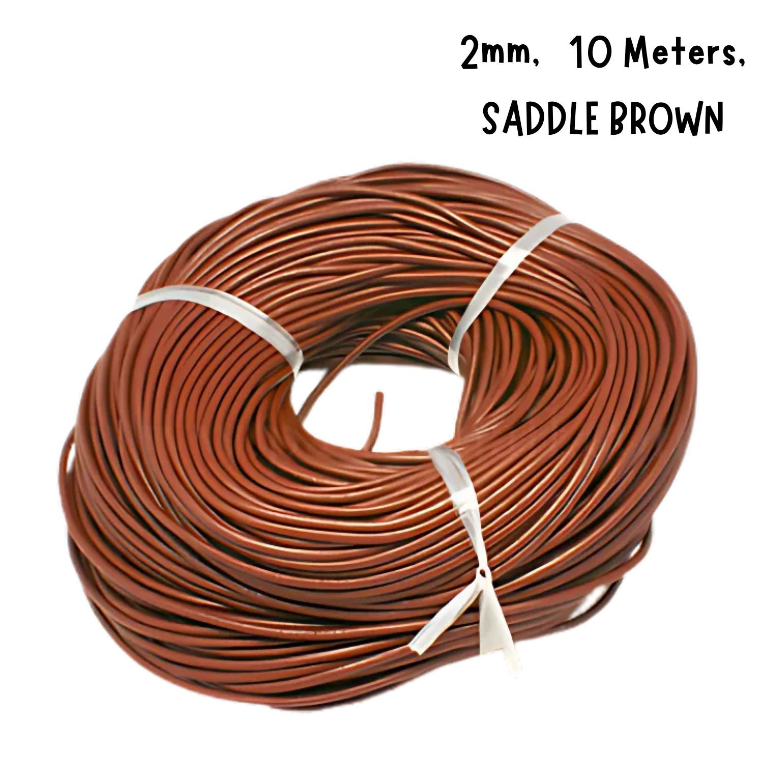 2mm SADDLE BROWN Leather Cord, 32.8 Feet/10 Meters, 22gms/0.78oz