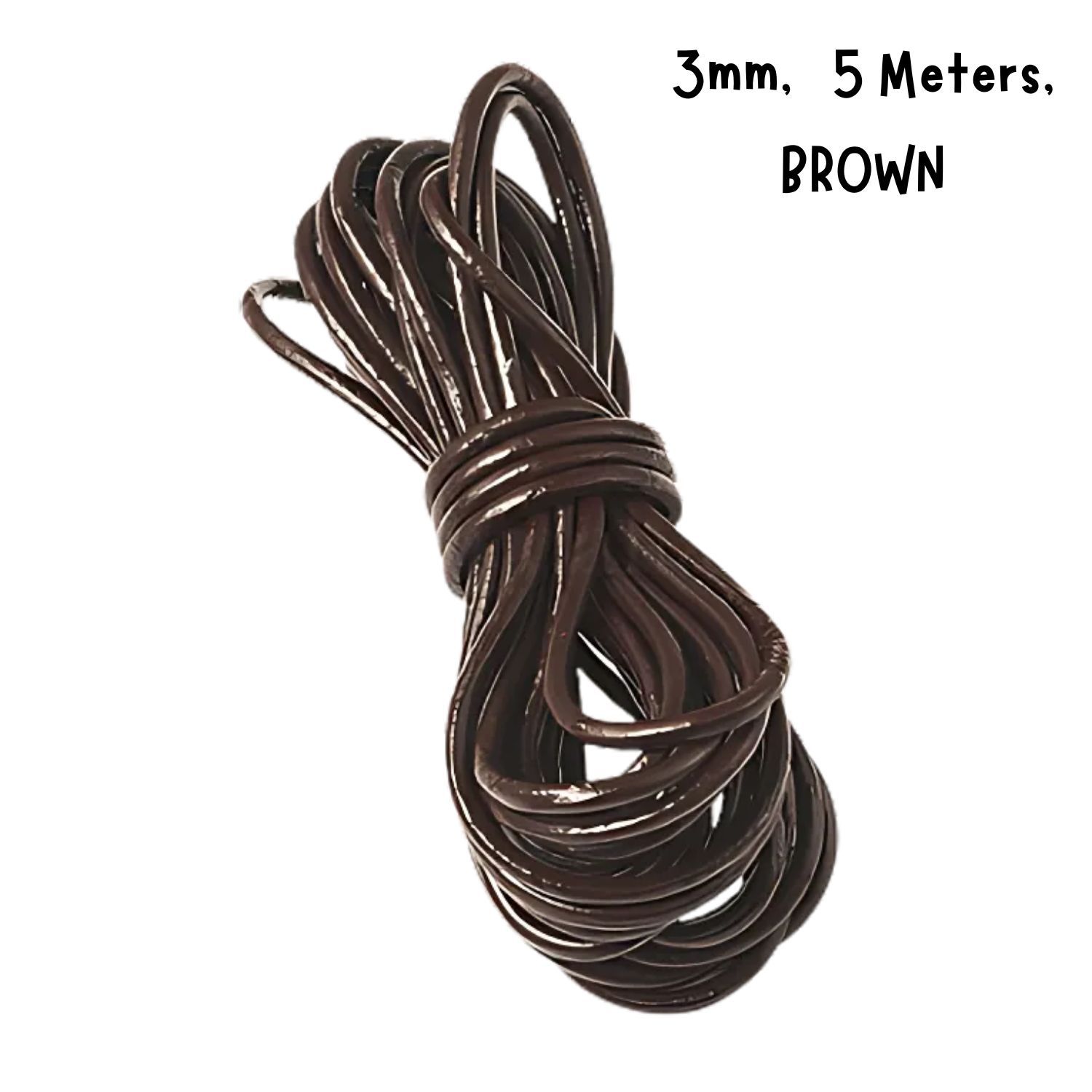 3mm BROWN Leather Cord, 16.4 Feet/5 Meters, 39gms/1.38oz