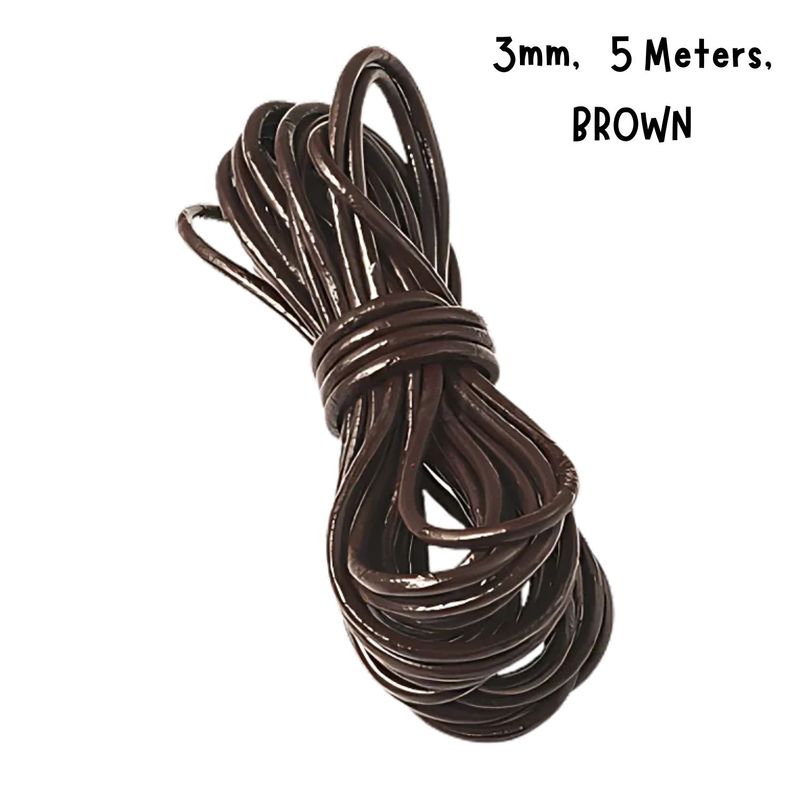 3mm BROWN Leather Cord, 16.4 Feet/5 Meters, 39gms/1.38oz
