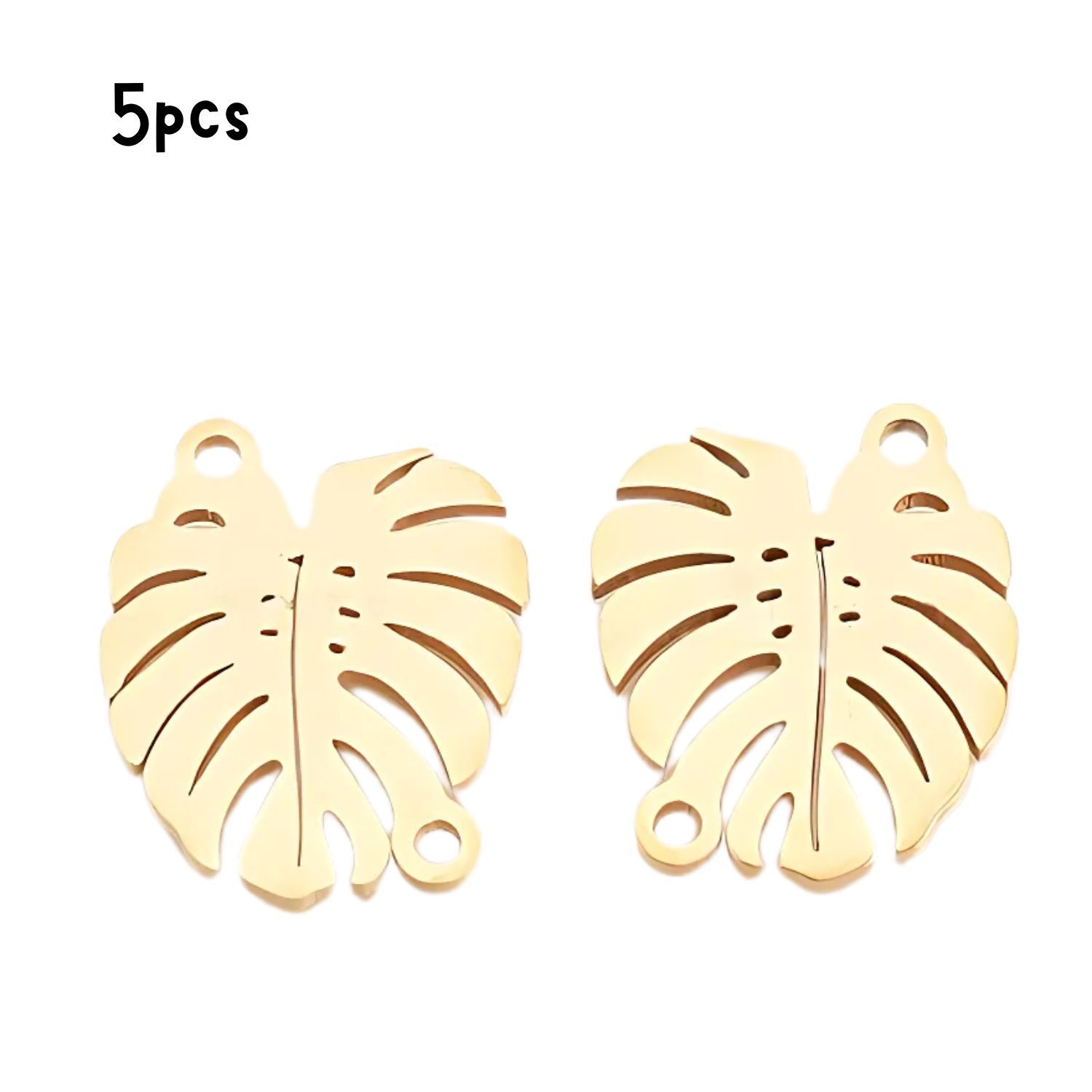 GP Stainless Steel Leaf Links, 5pcs, 16.5x13x1mm, Hole 1.4mm, Connectors/Links, 27gms/0.95oz