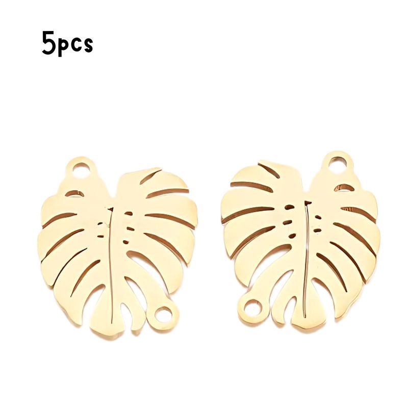 GP Stainless Steel Leaf Links, 5pcs, 16.5x13x1mm, Hole 1.4mm, Connectors/Links, 27gms/0.95oz