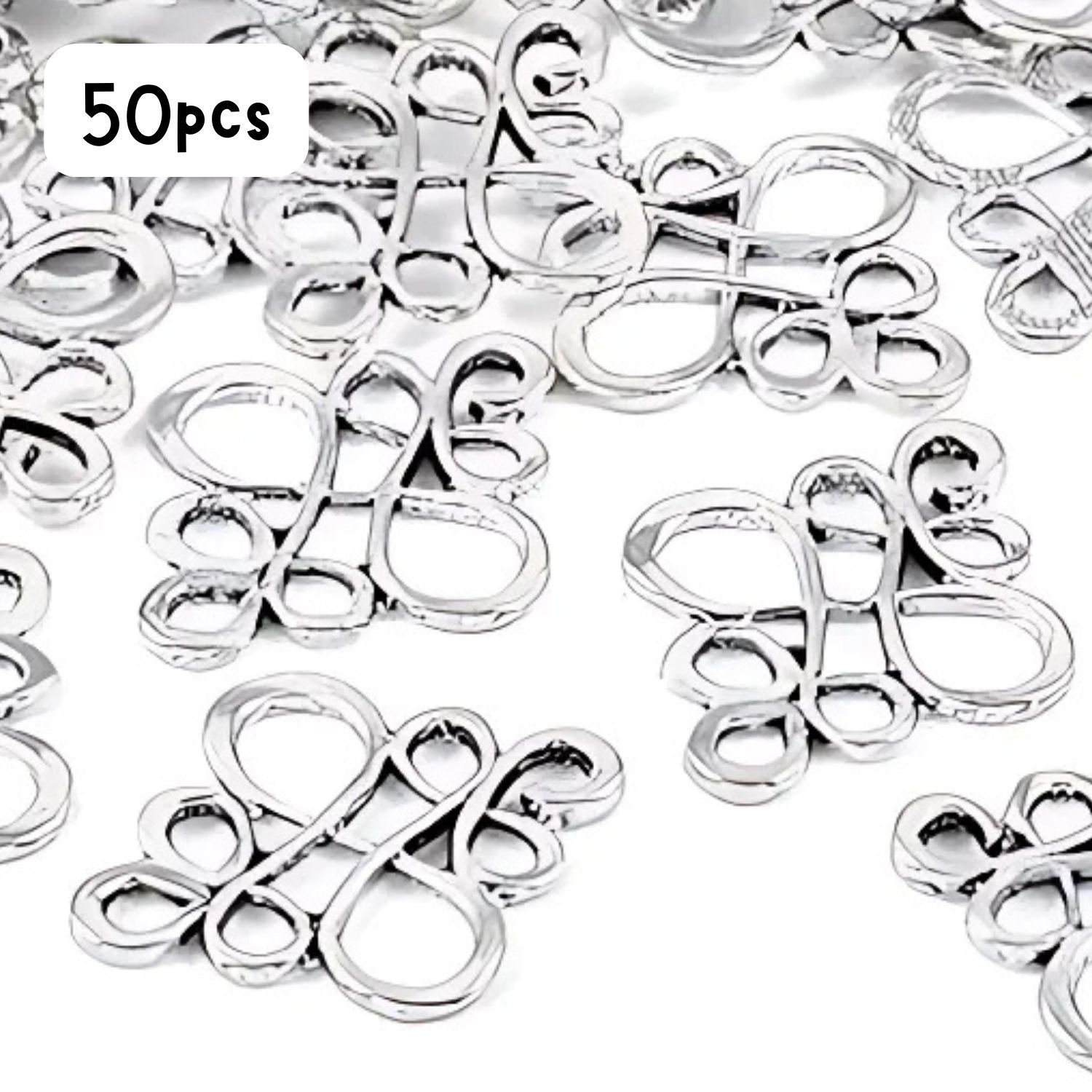 Chinese Knots, 20Pcs, 22x18x1mm, Pewter Tibetan Style, Connectors/Links,35gms/1.24oz