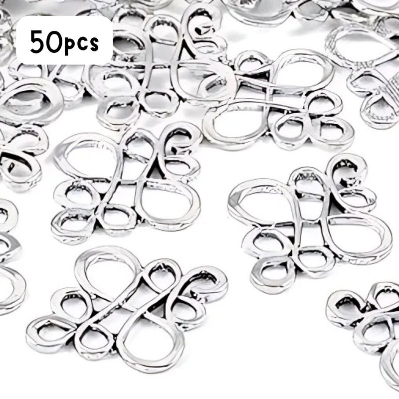 Chinese Knots, 20Pcs, 22x18x1mm, Pewter Tibetan Style, Connectors/Links,35gms/1.24oz