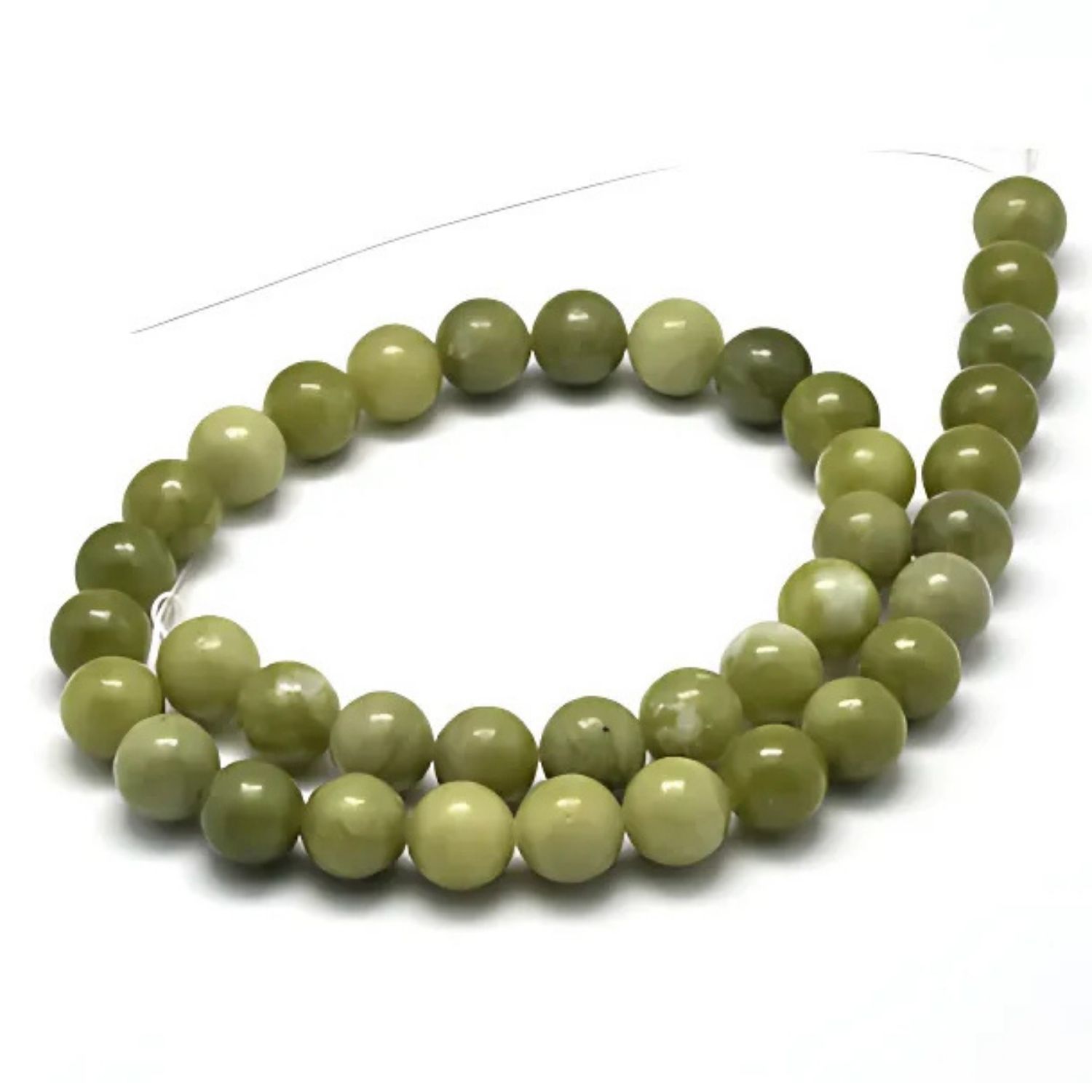 6mm Chinese Taiwan Jade, 15&#39;&#39; Strand, 64 Beads, Round, Natural, 1mm Hole, Gemstones, 0.96oz