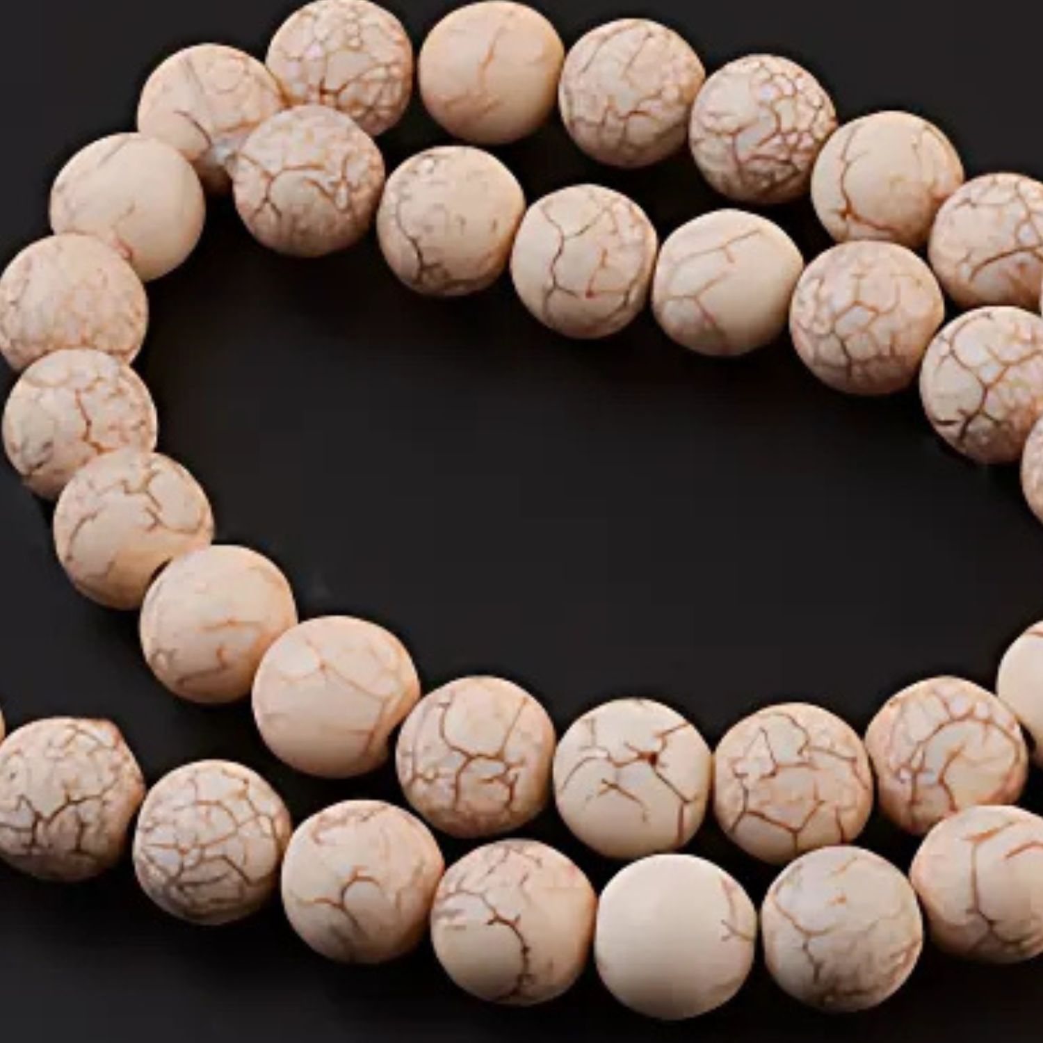 10mm Synthetic Magnesite, 15&#39;&#39; Strand, 40 Beads, Round, 1mm Hole, Gemstones, 49gms/1.73oz