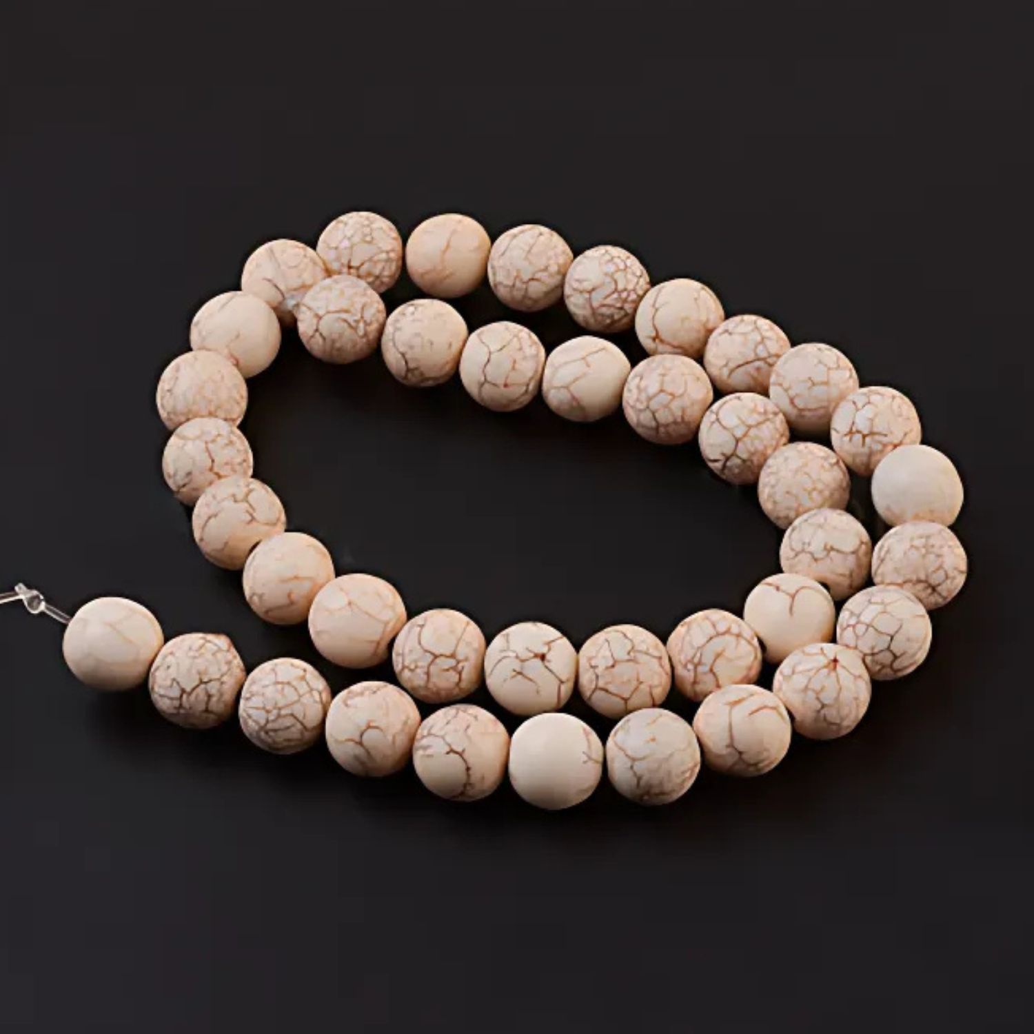 6mm Synthetic Magnesite, 15&#39;&#39; Strand, 60 Beads, Round, 1mm Hole, Gemstones, 25gms/0.88oz