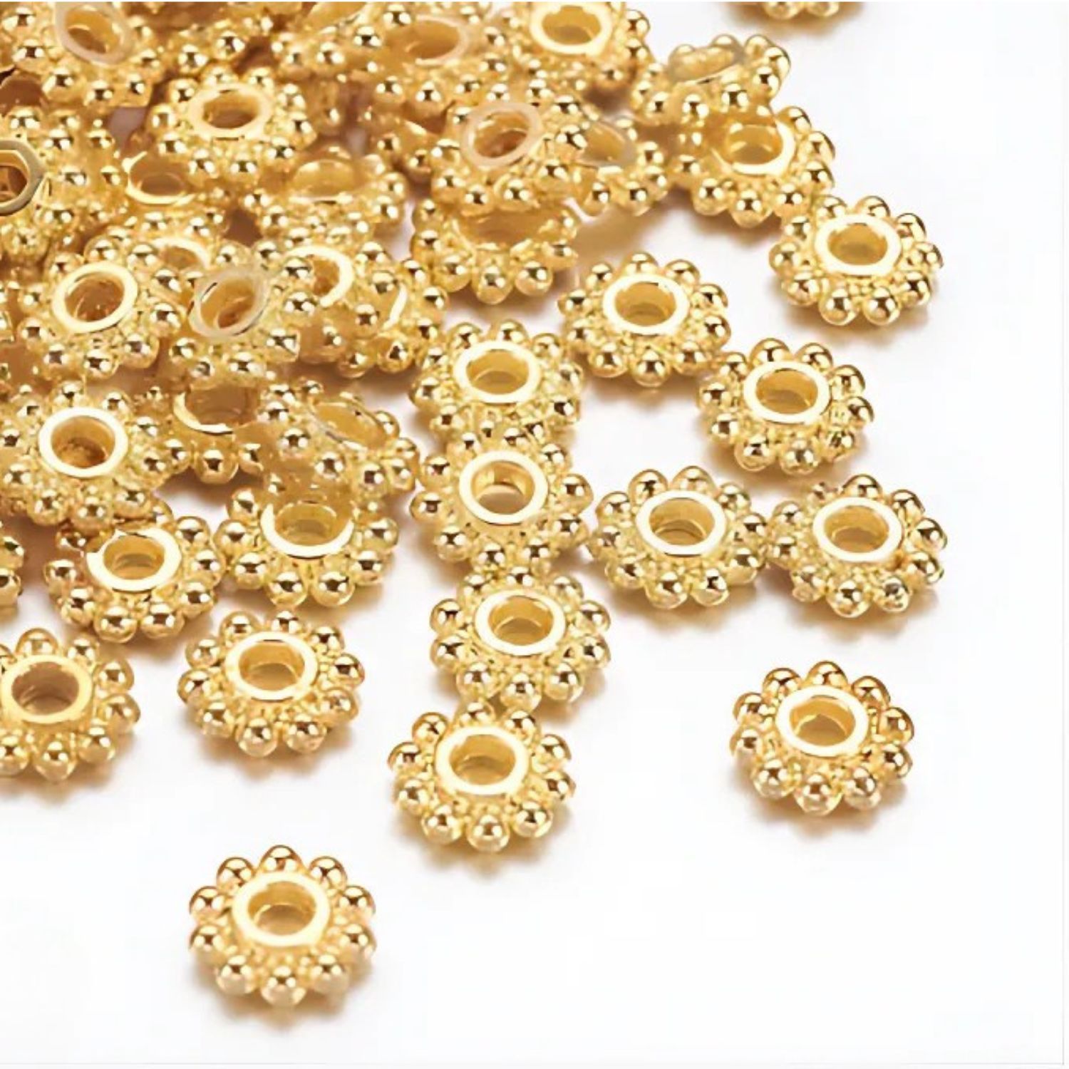 6.5x2mm GP Daisy Spacers, Approx 100pcs, Tibetan Style/Pewter, Hole 2mm, 25gms/0.88oz