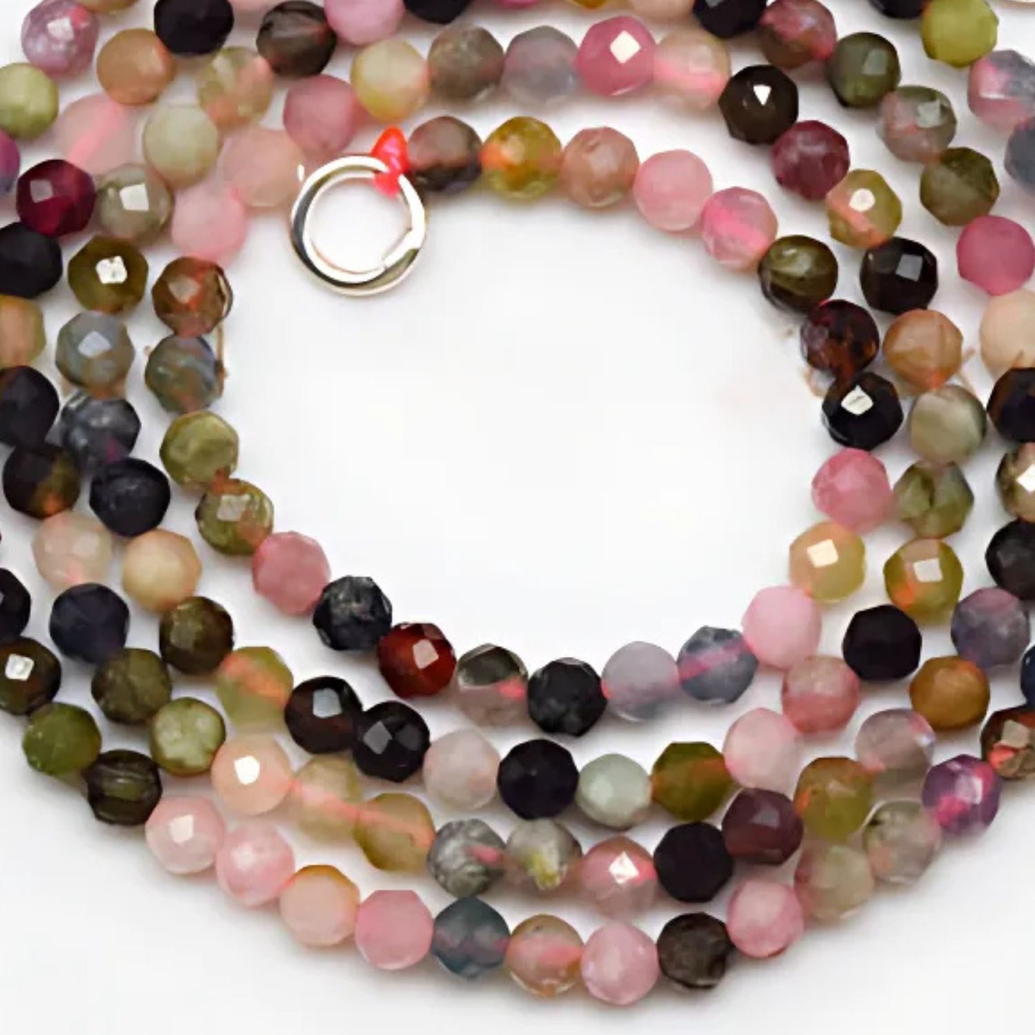 4mm Faceted Mixed Gemstones, 15” Strand, Approx 100 Beads, Round, Natural/Dyed/Synthetic, Hole 0.8mm, 8gms/0.28oz