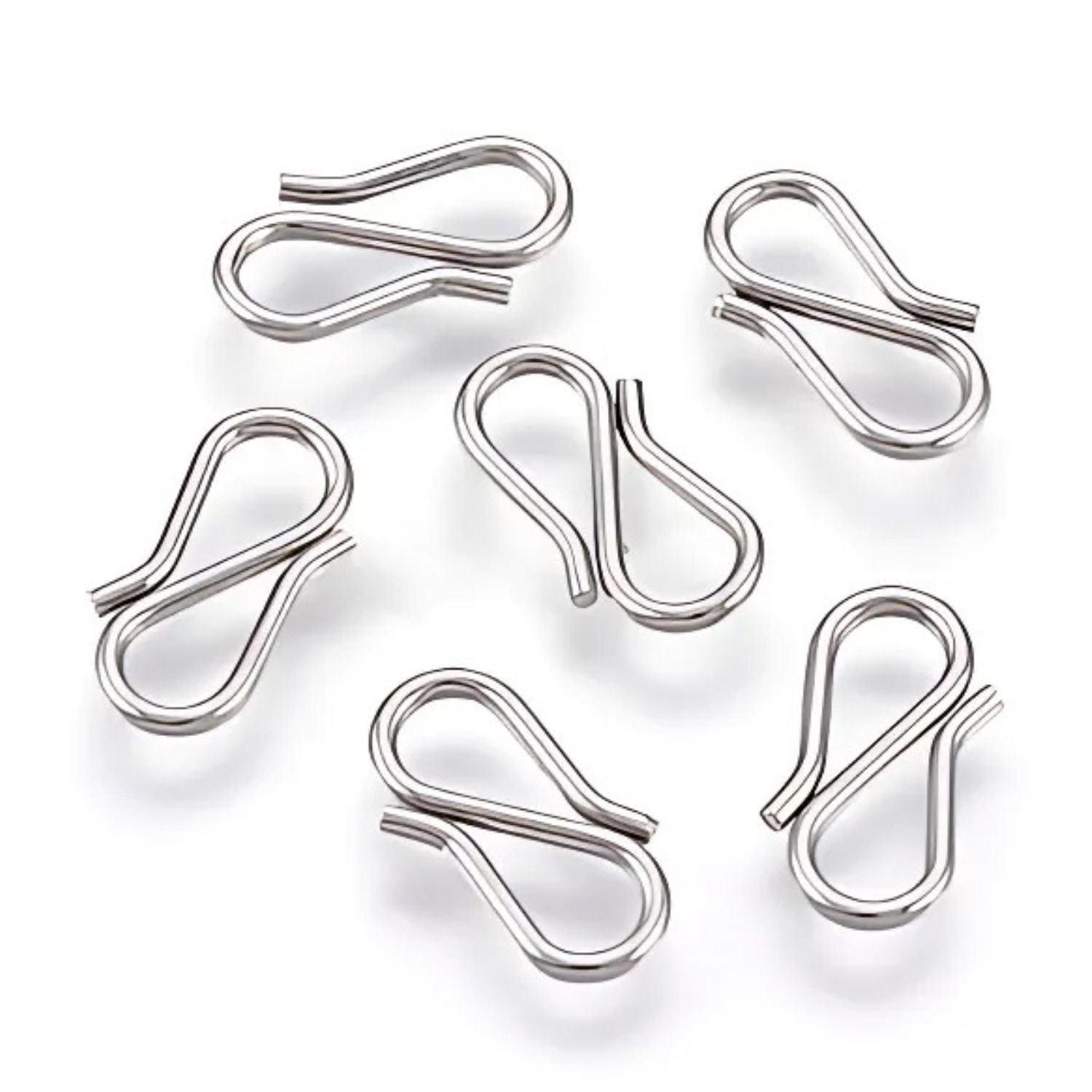 Stainless Steel S-Hook Clasps, 20pcs, 12.5x6x1mm, 5gms/0.18oz