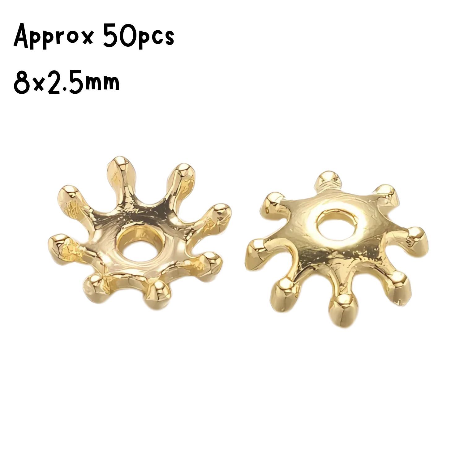 GP Pewter Bead Caps, Approx 50pcs, 8x2.5mm, Hole 1.5mm, Fits 8~10mm Beads, 12gms/0.42oz