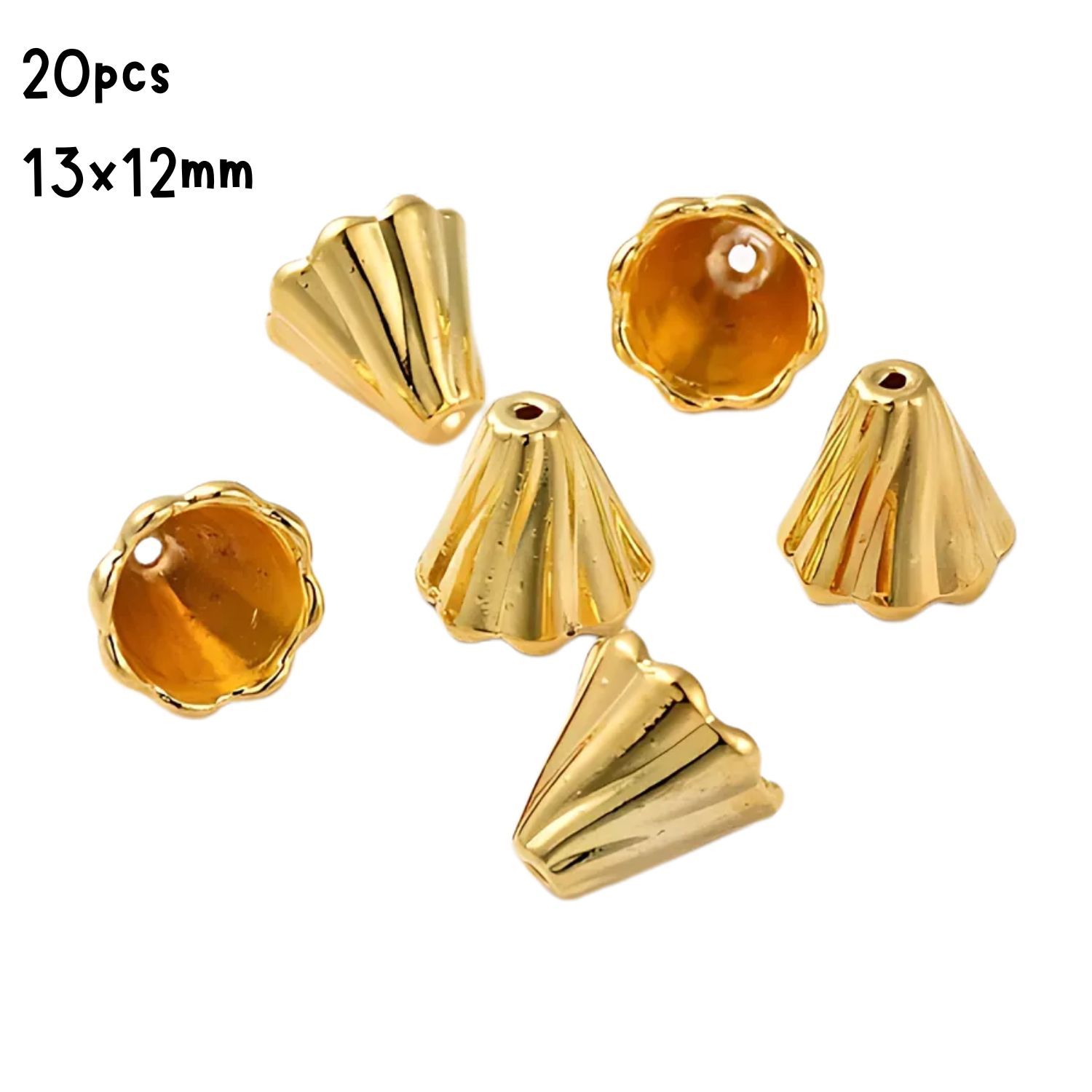 GP  Tibetan Style Pewter Bead Caps, 20pcs, 13x12mm, Hole 2mm, Fits 12~14mm Beads, 44gms/1.55oz