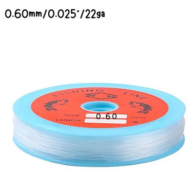 0.60mm, Clear Nylon Fishing Line Thread, 76 Yards, Approx 0.025&quot;/22ga, 50gms/1.76oz
