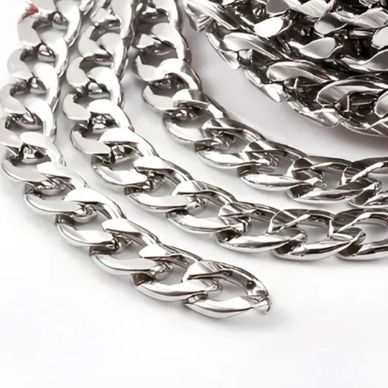 Stainless Steel Chunky Curb Chain, 1 Meter, 10x7mm, 66gms/2.33oz