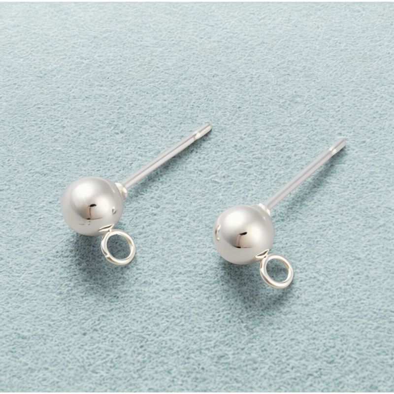 SP 4mm Stainless Steel Earring Bobs/Studs, 10 Bobs, 15x7x4mm, Hole: 1.8mm, Pin: 0.8mm, 9gms/0.32oz