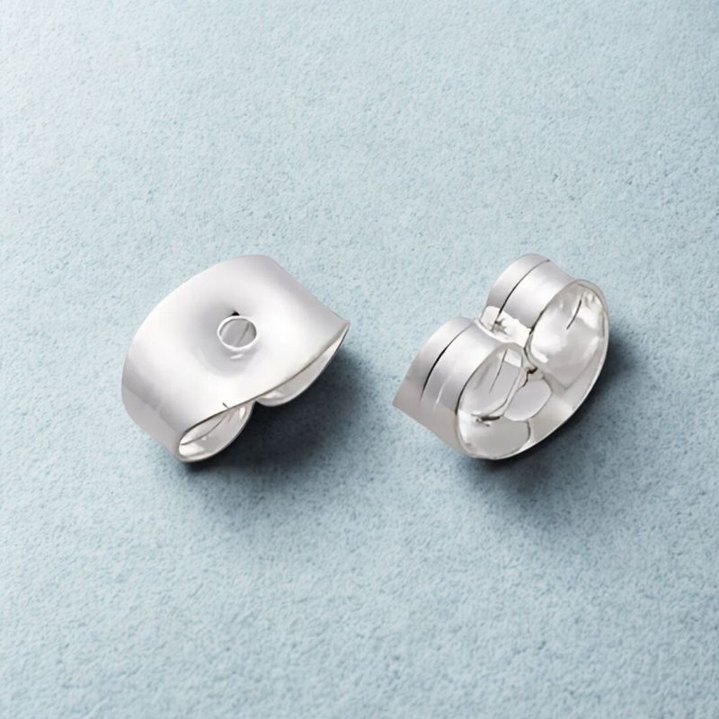 SP Stainless Steel Clutch Butterfly Earring Backs, Approx 50pcs, 6x4.5x3mm, 4gms/0.15oz