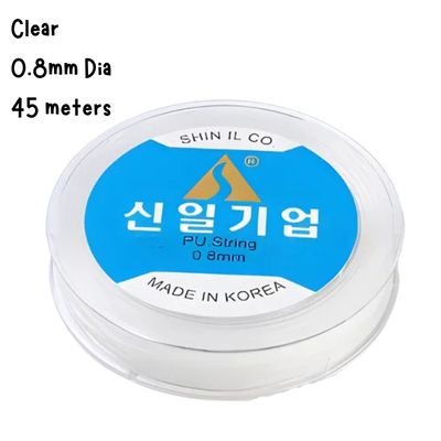 0.8mm Clear Elastic Crystal Stretchy Cord, 45 Meters, 70gms/2.47oz