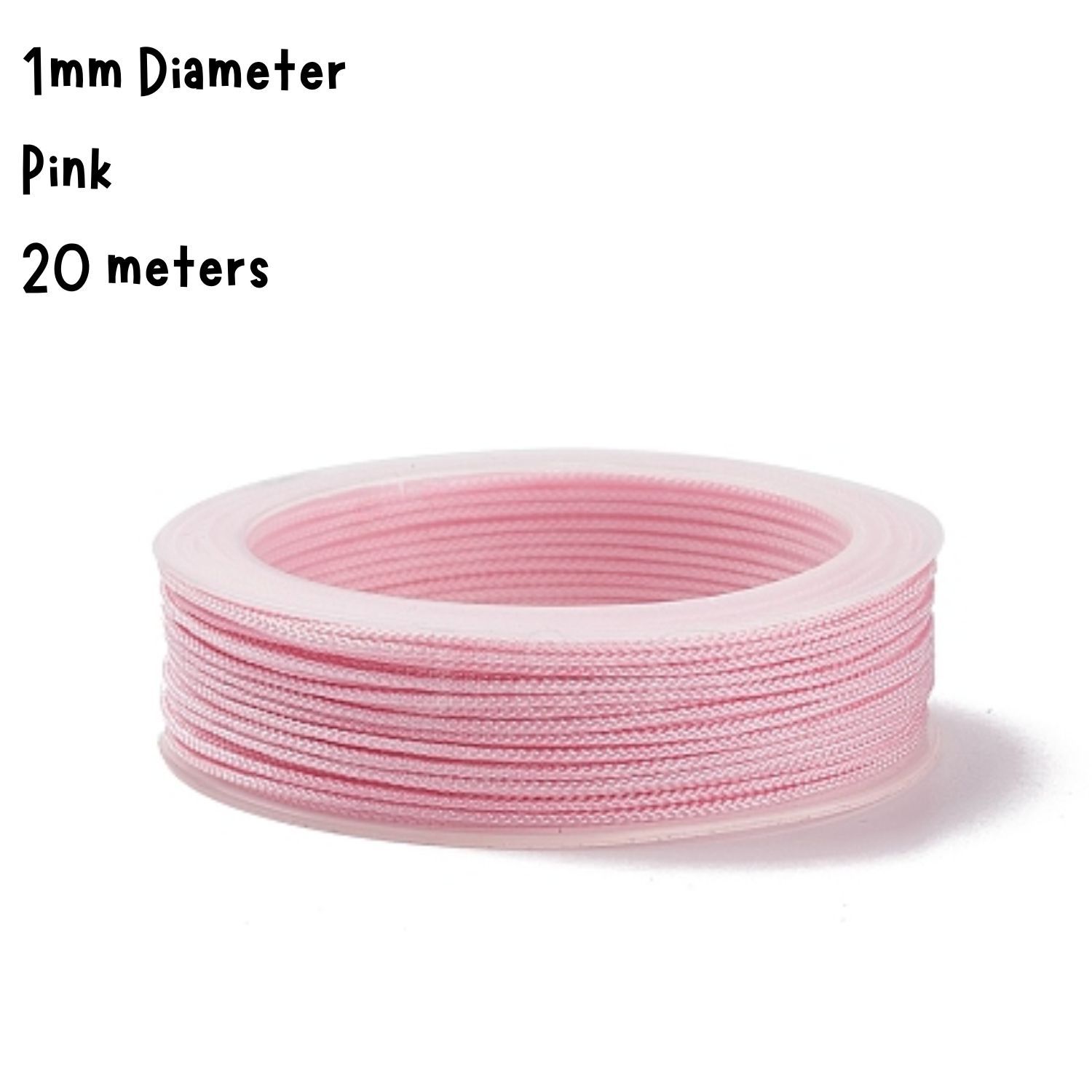 1mm Pink, Chinese Knotting Cord, 20 Meters, 33gms/1.16oz