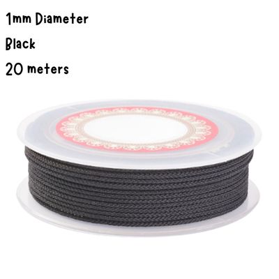 1mm Black, Chinese Knotting Cord, 20 Meters/65 Feet, 33gms/1.16oz