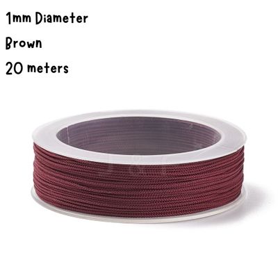 1mm Brown, Chinese Knotting Cord, 20 Meters, 33gms/1.16oz