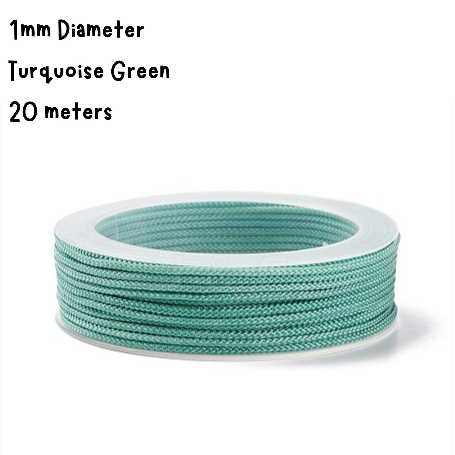 1mm Green Turquoise, Chinese Knotting Cord, 20 Meters, 33gms/1.16oz