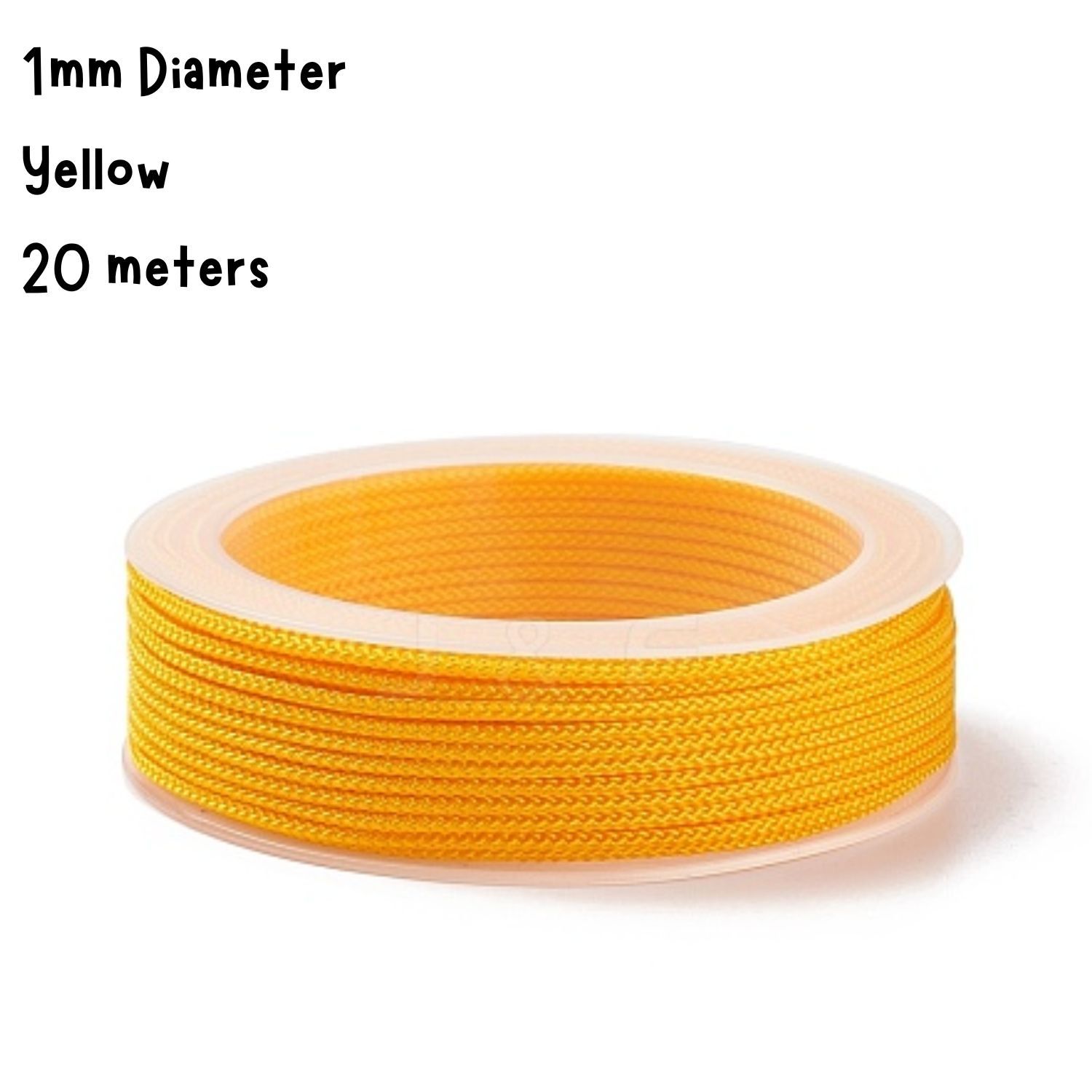1mm Yellow, Chinese Knotting Cord, 20 Meters, 33gms/1.16oz