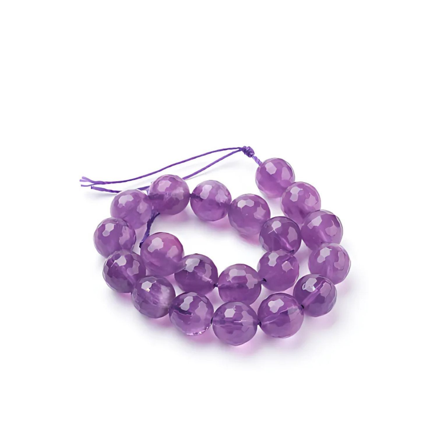 8mm Faceted Amethyst, 7.5” Strand,  Approx 23 Beads, Round, Natural, 1mm Hole, Gemstones, 17gms/0.60oz