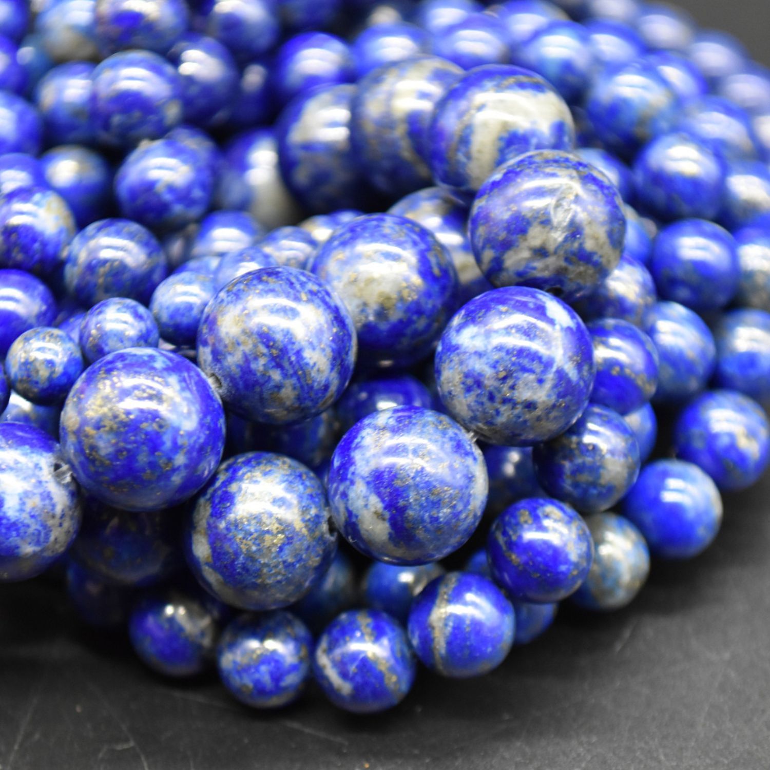 4mm Lapis Lazuli, 15'' Strand, Approx 85 Beads, Round, Natural, 0.8mm Hole, Gemstones, 0.03oz