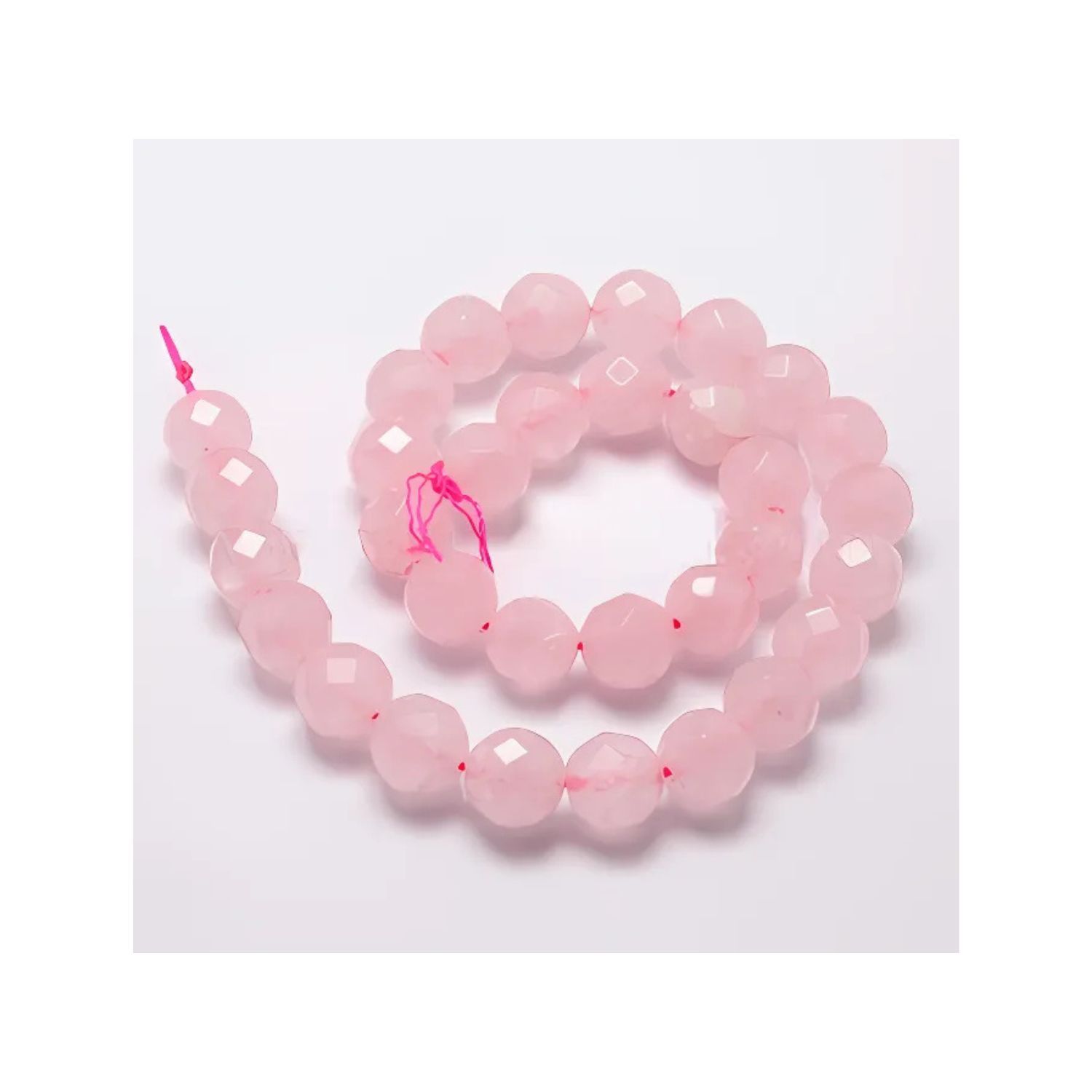 4mm Faceted Rose Quartz, 155&quot; Strand, Approx 85 Beads, Round, Natural, 0.8mm Hole, Gemstones, 0.03oz