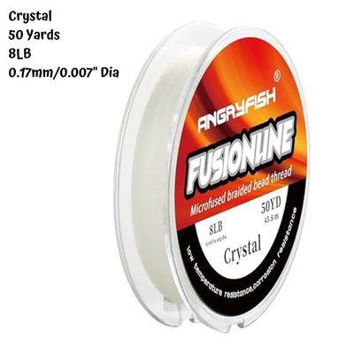 8lb Fusionline, Crystal, 50 yards, 0.007&quot;/0.17mm Diameter, 29gms/1.02oz