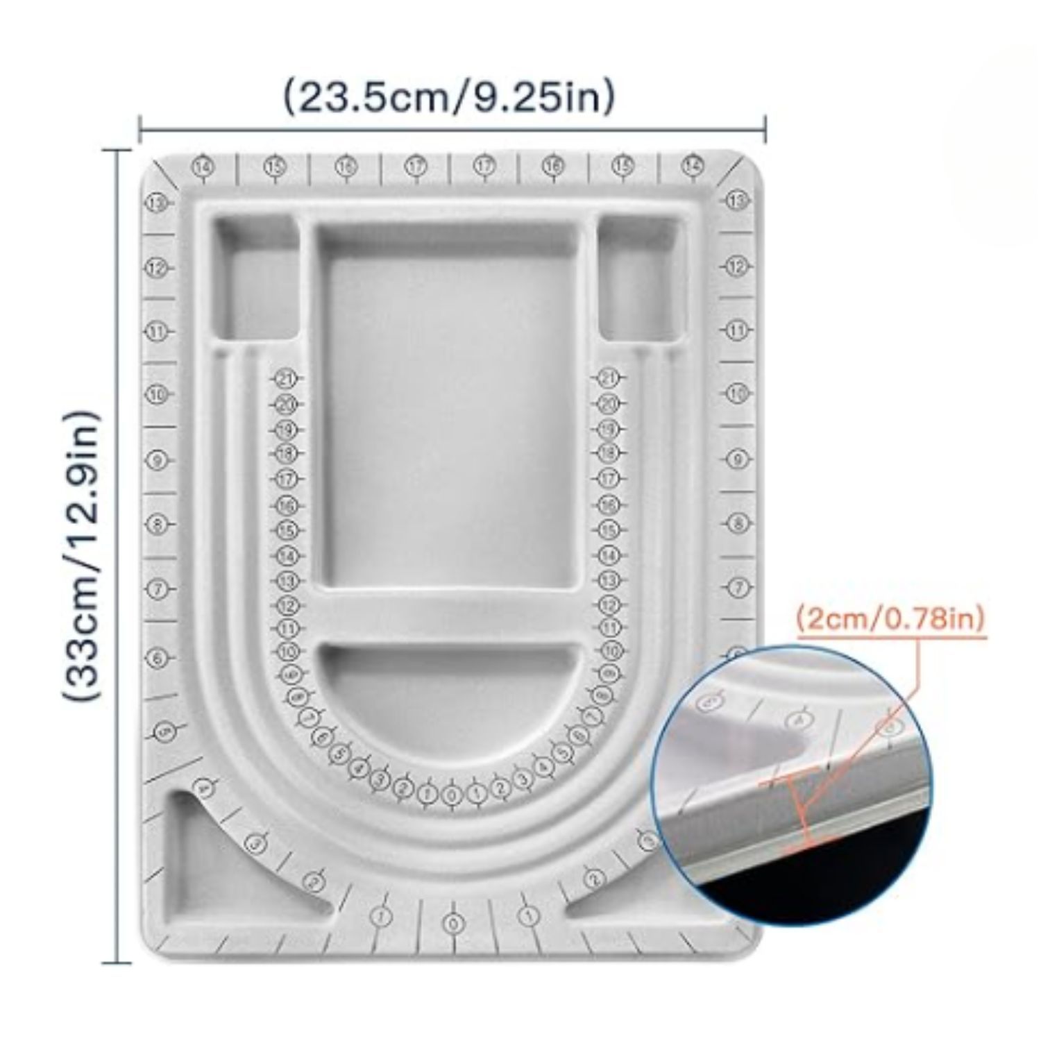 Bead Design Board Tray, 3-U Channels, 9.25&#39;&#39;x12.9&#39;&#39;, 593gms/23.20oz