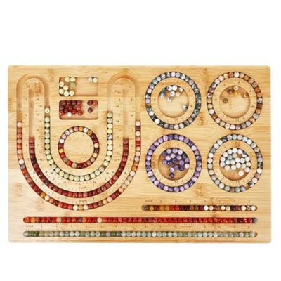 Bead Design Board Tray &amp; Tweezer, 1 Set, Bamboo, 665gms/23.46oz