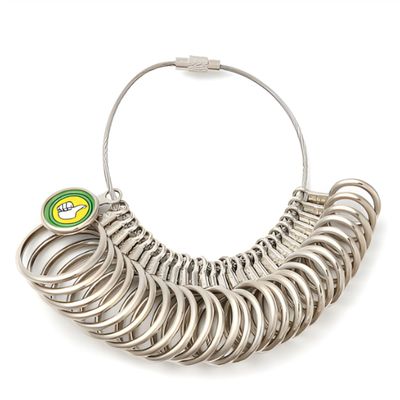 Alloy Ring Sizers, Platinum Color, 11~22mm, 28pcs/set, 61gms/2.15oz