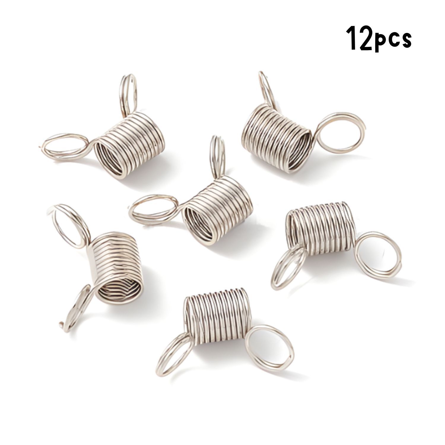 Stainless Steel Spring Bead Clamps, 10pcs, 1.9&quot;x1.08&quot;~1.10&quot;x0.43&quot;, 48gms/1.69oz